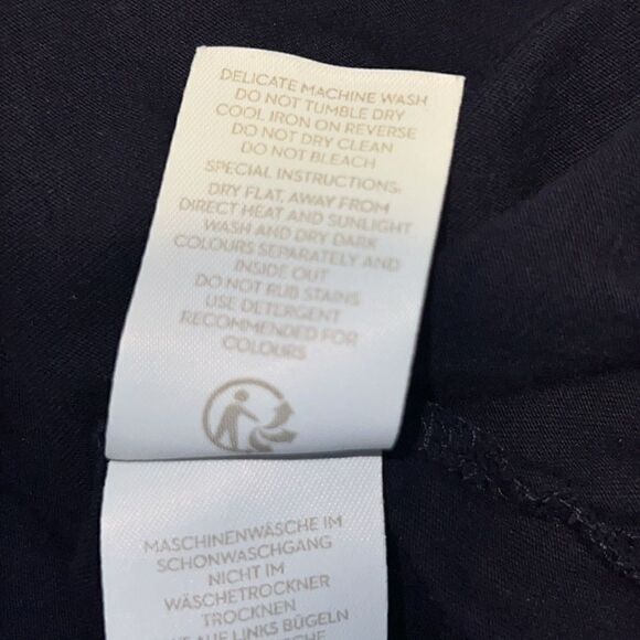 BODEN Alberta Button Front Ruffle Detail Navy Long Sleeve Top-18 - Picture 11 of 11